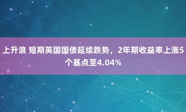 上升浪 短期英国国债延续跌势，2年期收益率上涨5个基点至4.04%
