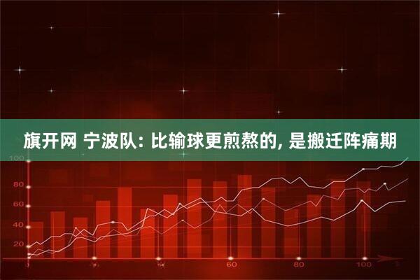 旗开网 宁波队: 比输球更煎熬的, 是搬迁阵痛期